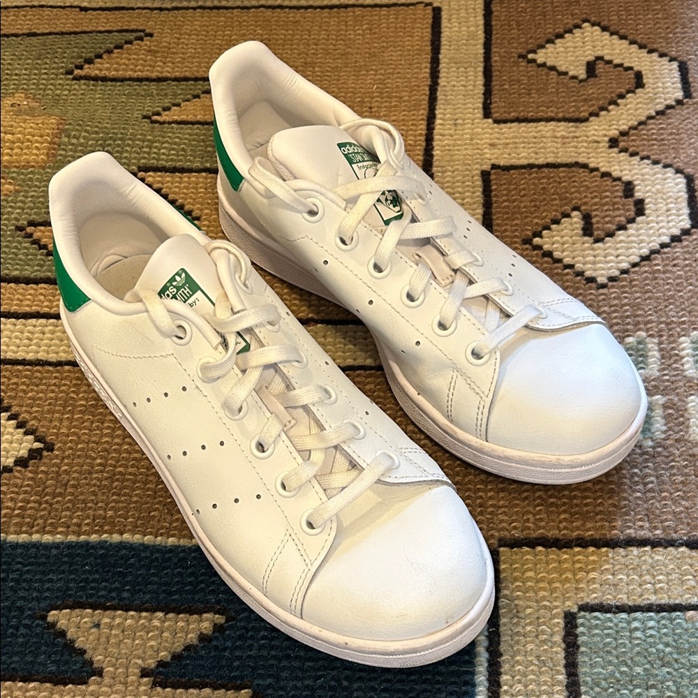 Adidas Stan Smith White and Green Sneakers